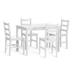 Обеденный комплект Хадсон 2 стол + 4 стула/ Hudson 2 Dining Set butter white